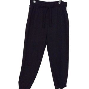 Heart & Hips Size Medium Black Cropped Jogger Pants m crop tie front